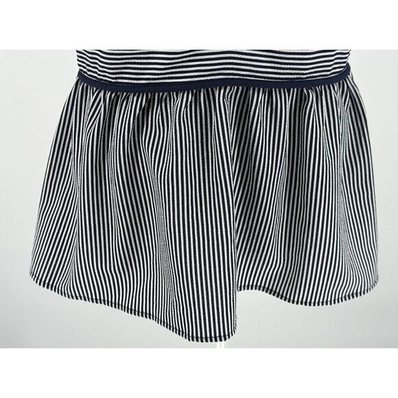 Monteau Navy & White Striped Peplum Top - XL, Short Sleeve NWT Preppy, Spring - Picture 8 of 15